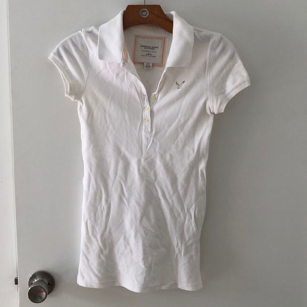 American Eagle | Women’s Eagle polo, white.